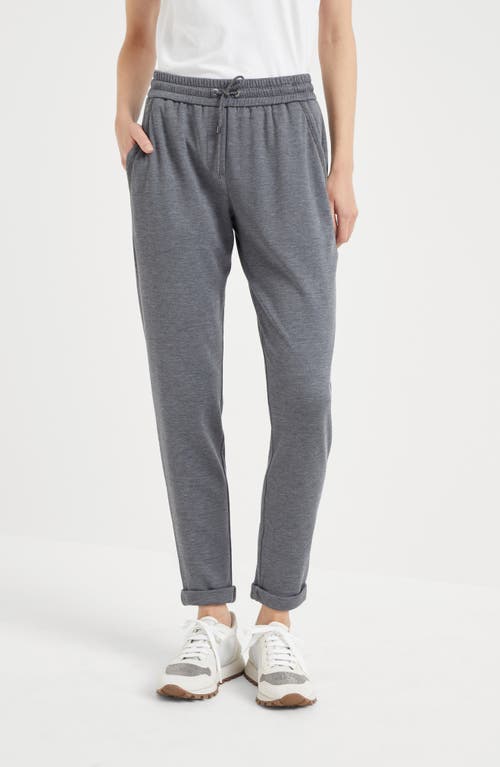Brunello Cucinelli Tapered-leg Drawstring Track Pants In Dark Grey