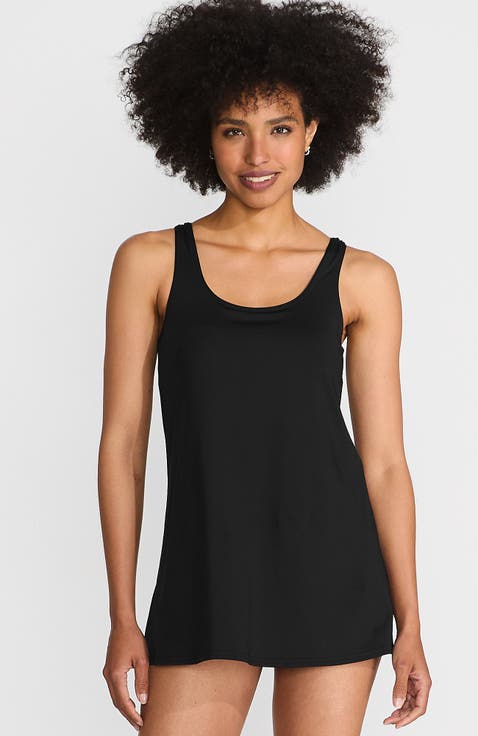 D-Cup Scoop Neck Swim Dress Swimsuit