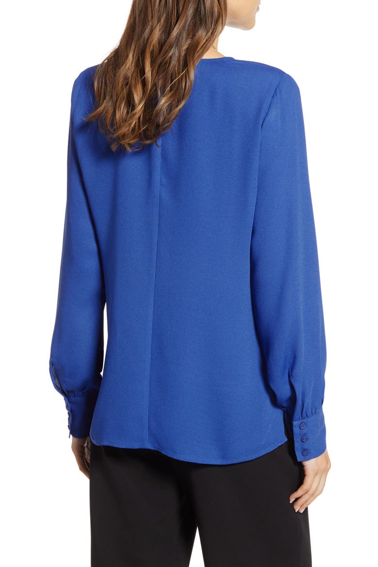 V-Neck Blouse, Alternate, color, BLUE SURF