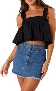 Petal & Pup Raye Ruffle Strap Crop Sleeveless Top