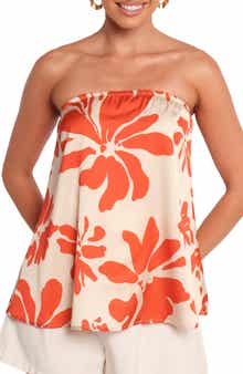 Petal & Pup Beca Floral Print Strapless Top
