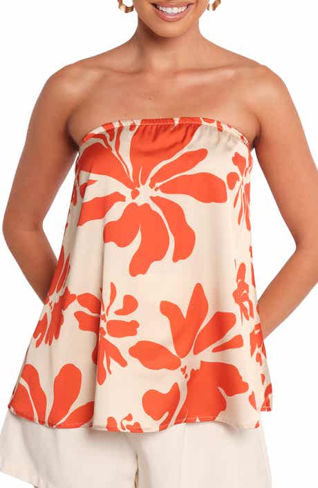 Petal & Pup Beca Floral Print Strapless Top