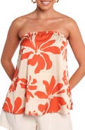 Petal & Pup Beca Floral Print Strapless Top