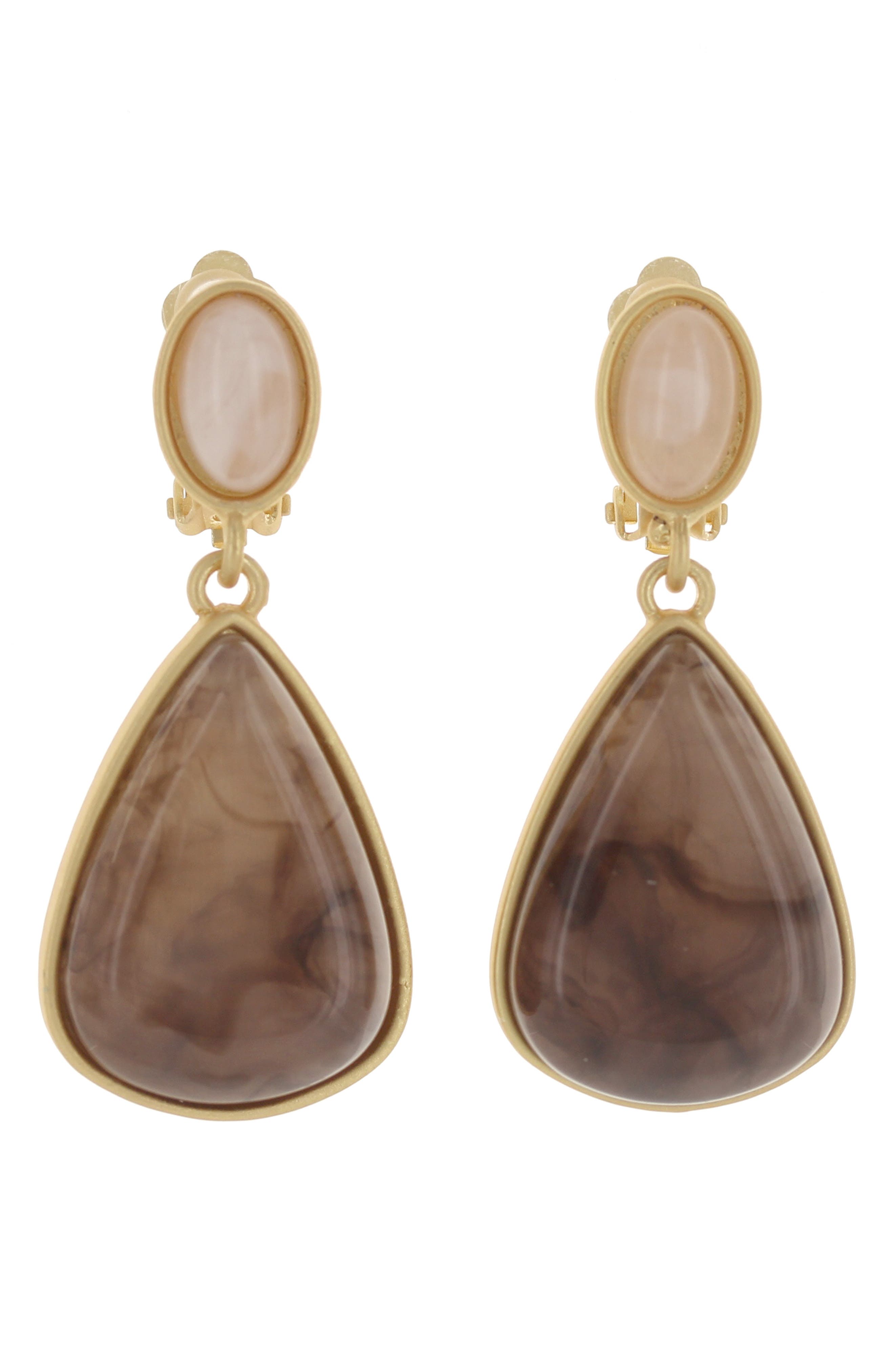 Smokey Dew Clip-On Earrings