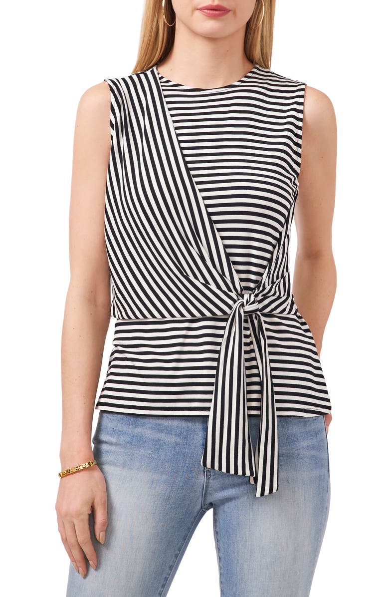 Vince Camuto Stripe Tie Front Tank, Main, color, 