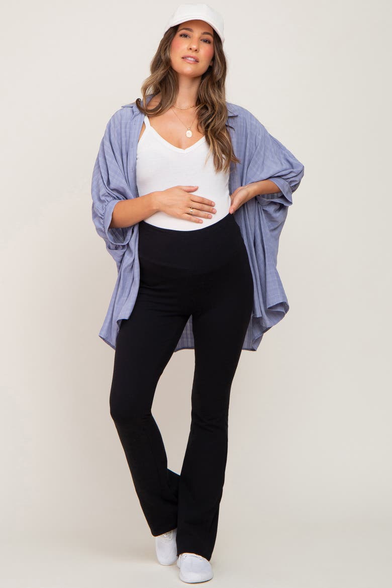Flared Leggings, Main, color, Black