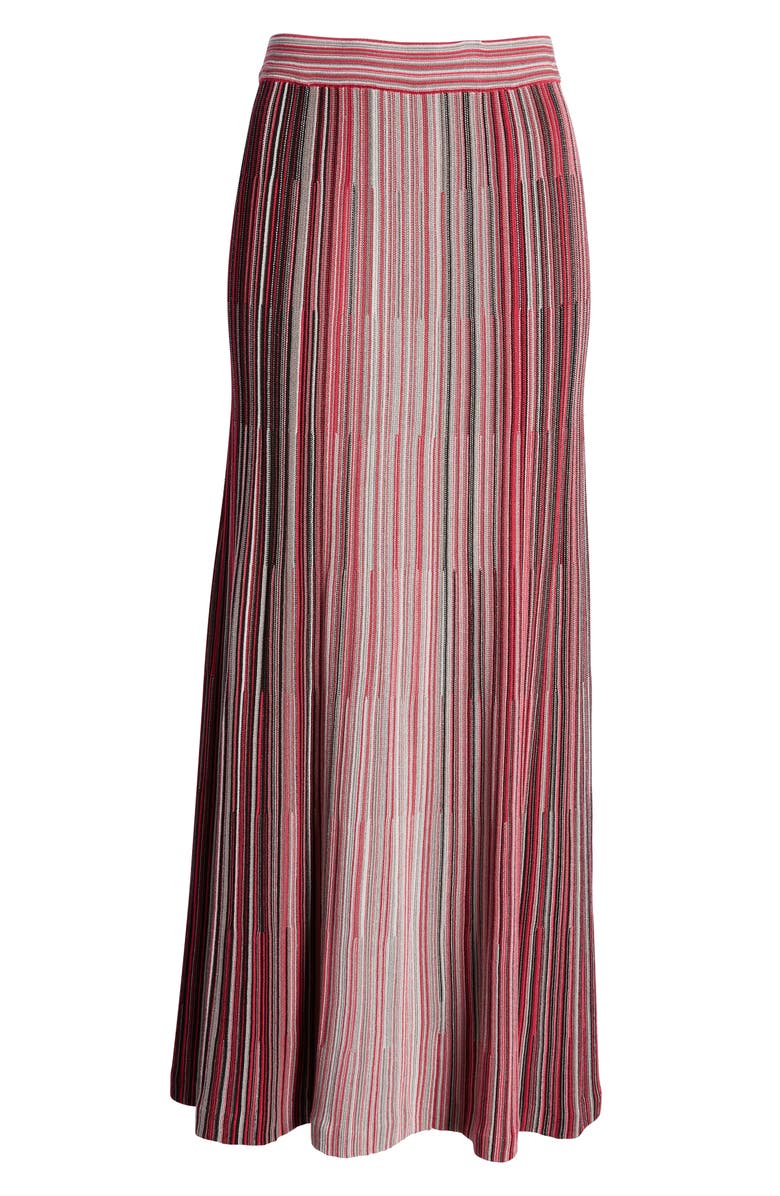 Ming Wang Pleated Stripe Sweater Skirt, Alternate, color, 
