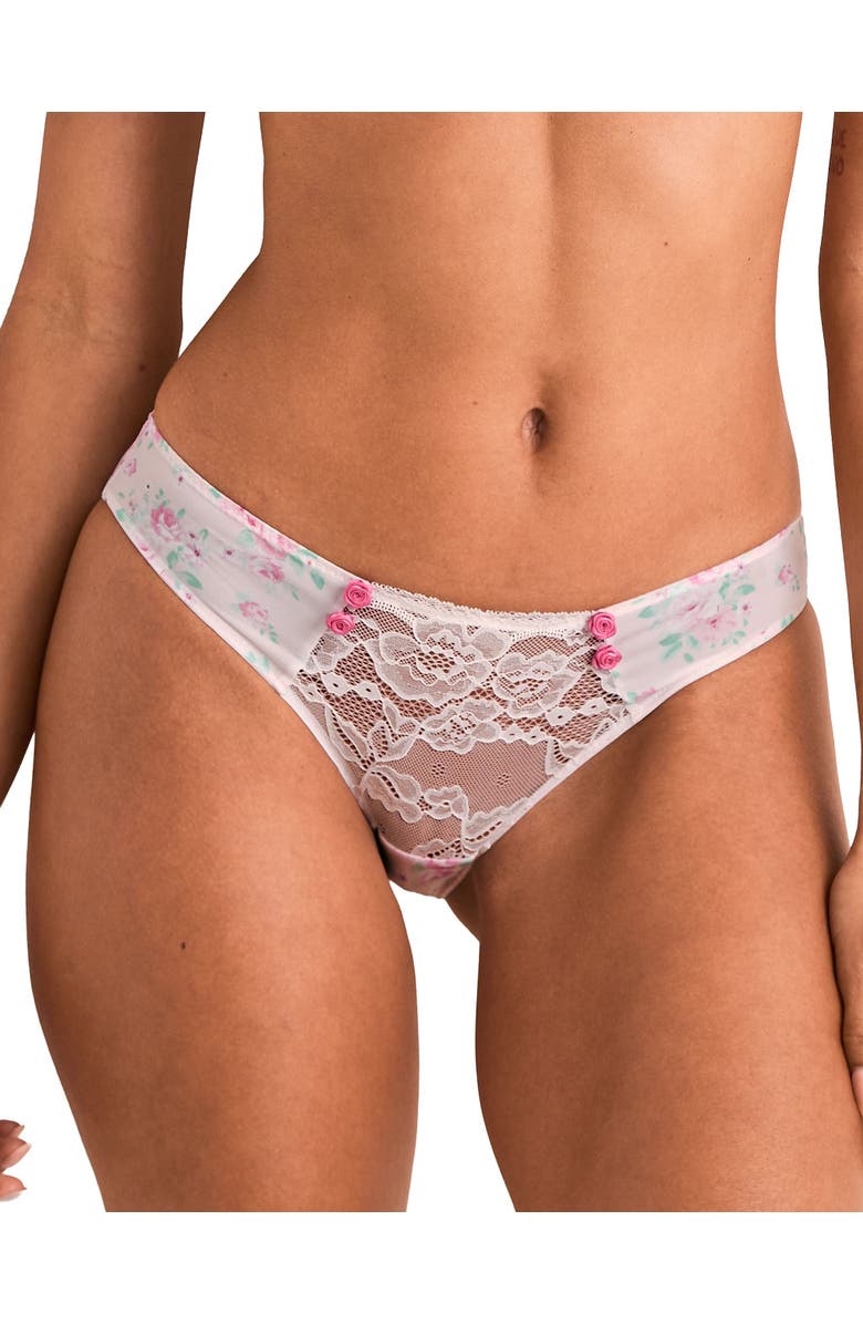 Adore Me Gretel Bikini Panties, Main, color, Floral Pink