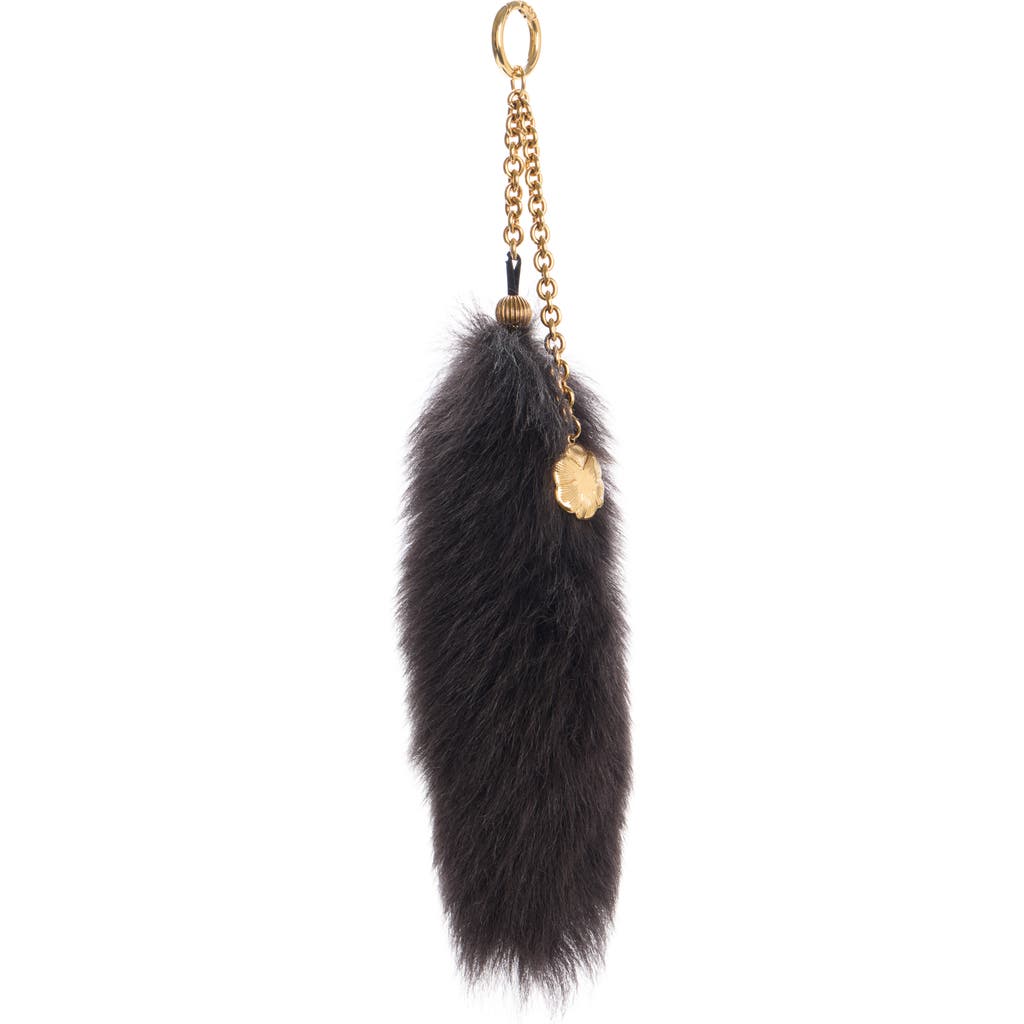 Chloé The Treasure Tails Genuine Shearling Bag Charm In Gold