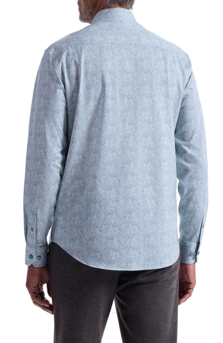 Bugatchi James OoohCotton<sup>®</sup> Paisley Button-Up Shirt, Alternate, color, Seafoam