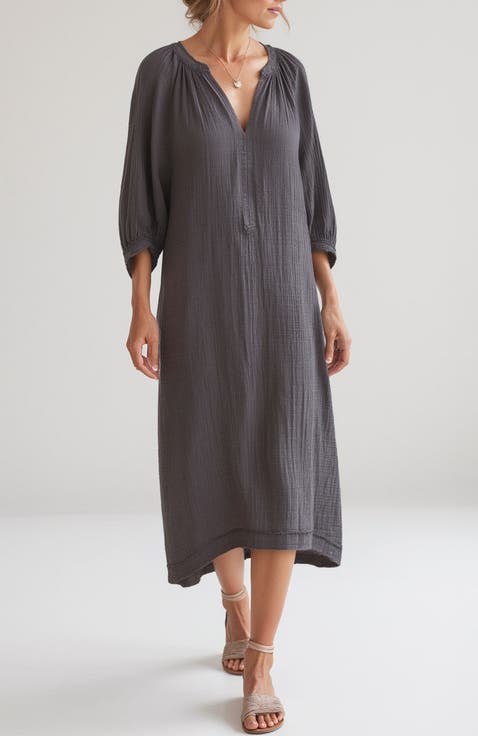 Gauze Dress with Pockets