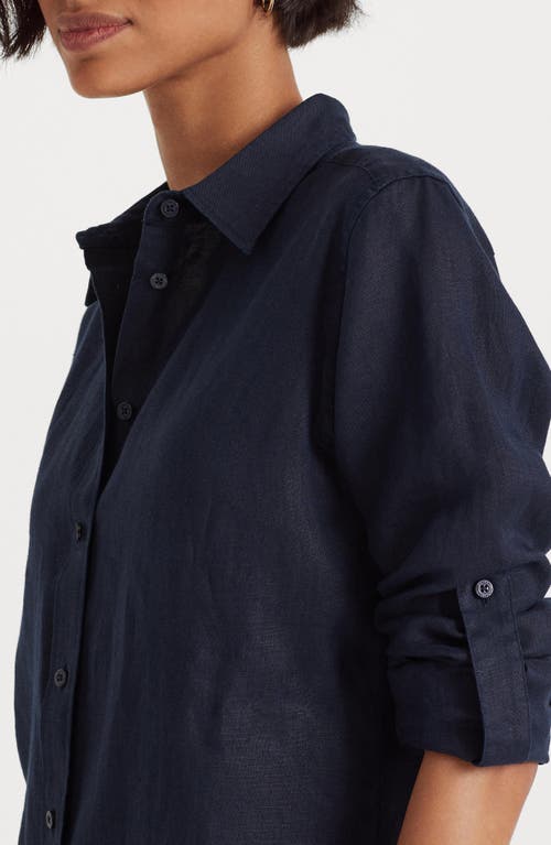 Ralph Lauren Lauren Relaxed Fit Linen Button-up Shirt In Lauren Navy