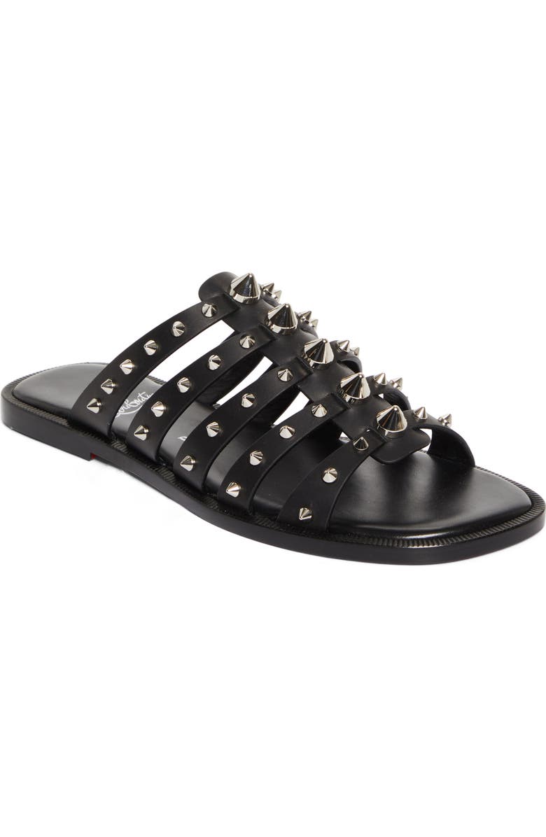 Christian Louboutin Charja Slide Sandal, Main, color, Black/ Lin Black