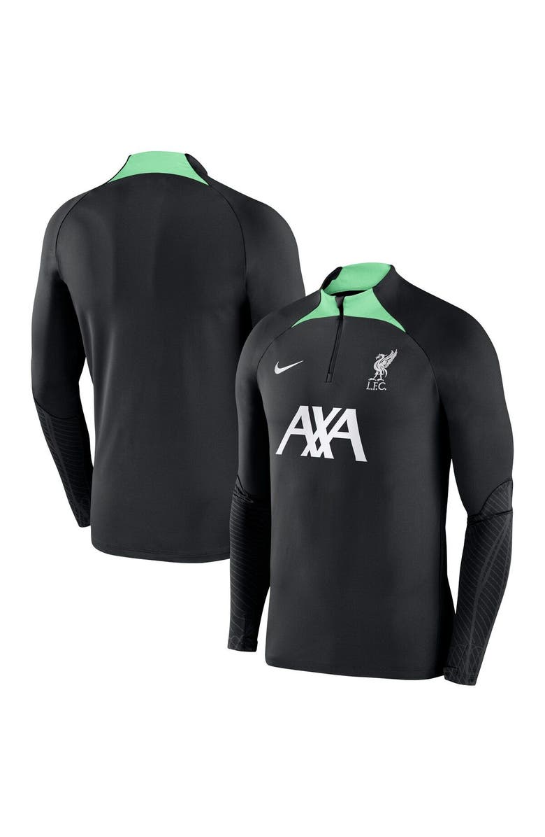 Nike Men's Nike Black Liverpool 2023/24 Strike Drill Performance Raglan Quarter-Zip Long Sleeve Top, Main, color, 