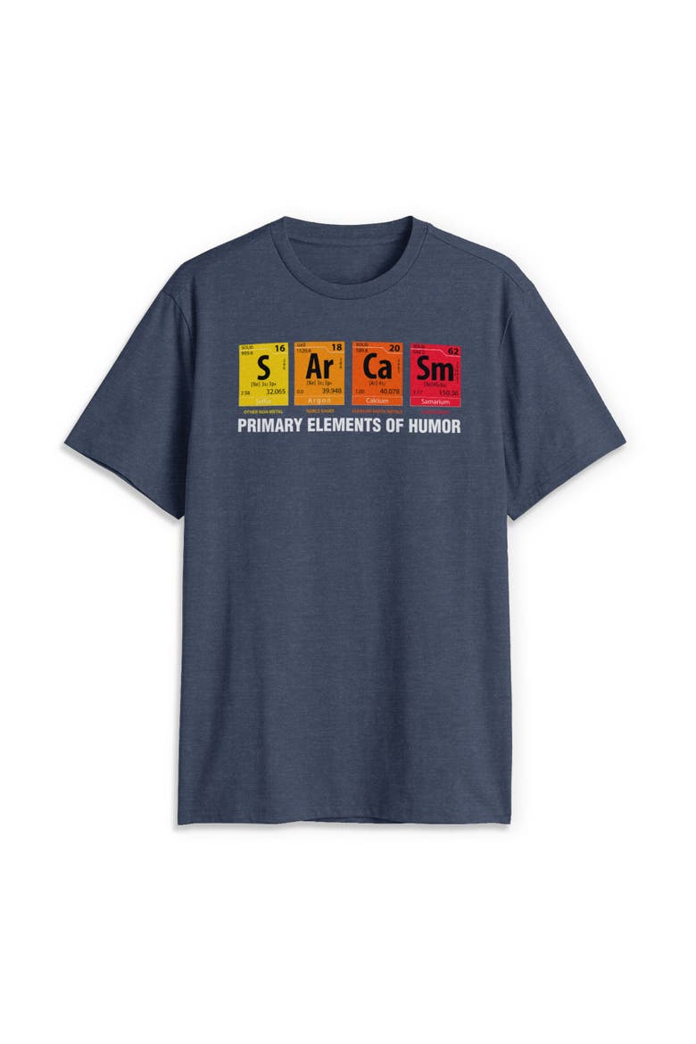 Men's The Elements Of Humor Short Sleeve Graphic T-shirt, Alternate, color, Navy Blue Heather