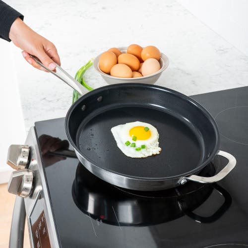 Alva Maestro Nonstick Stainless Steel Frying Pan With Lid In Gray