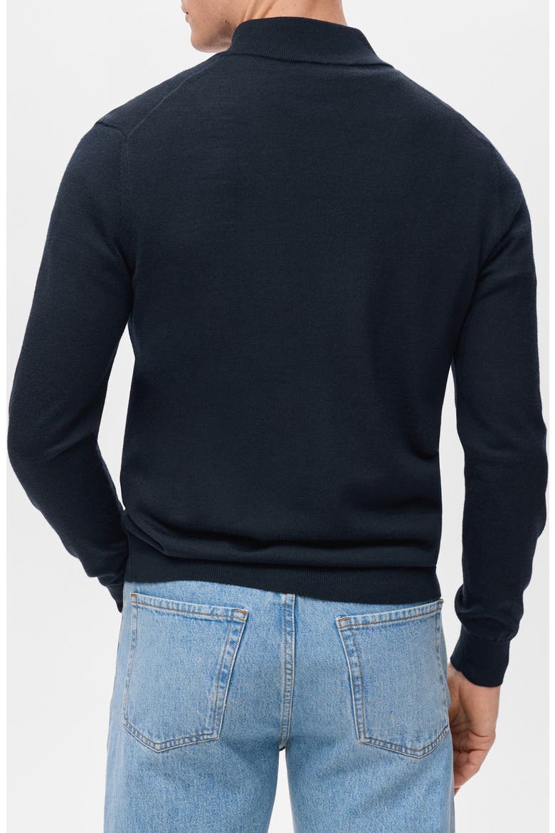 Perkins Wool Quarter Zip Sweater, Alternate, color, NAVY