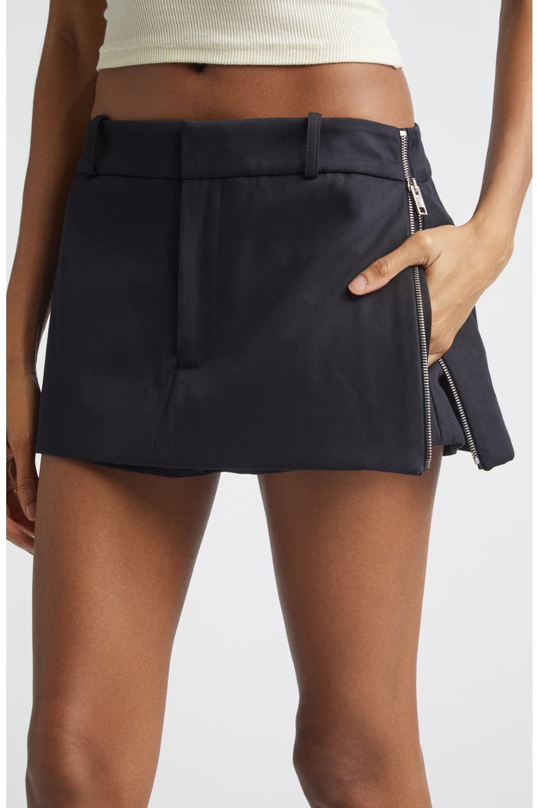 Mid Rise Cotton Miniskort, Alternate, color, BLACK