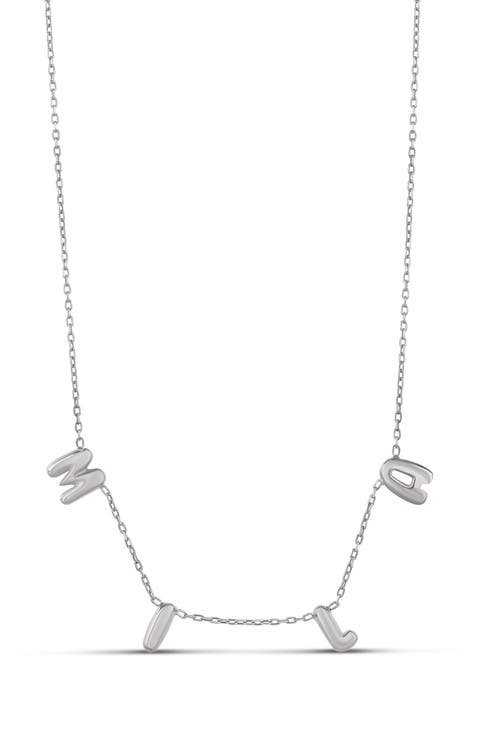Mini Helium Initial Charm Necklace