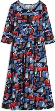 Seasalt Cornwall Wild Bouquet Stretch Organic Cotton Midi Dress