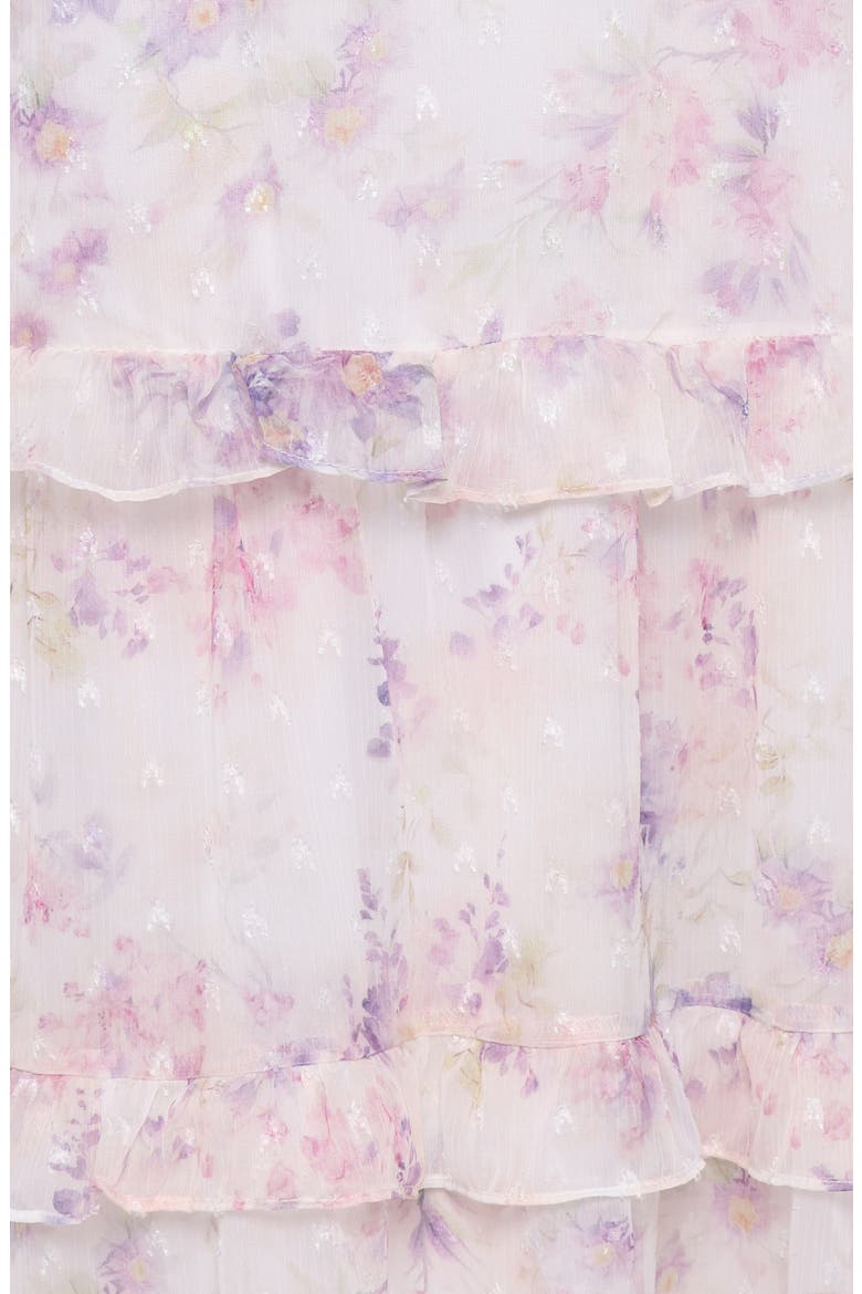 Minka Floral Print Chiffon Maxi Dress, Alternate, color, WHITE/ MULTI FLORAL