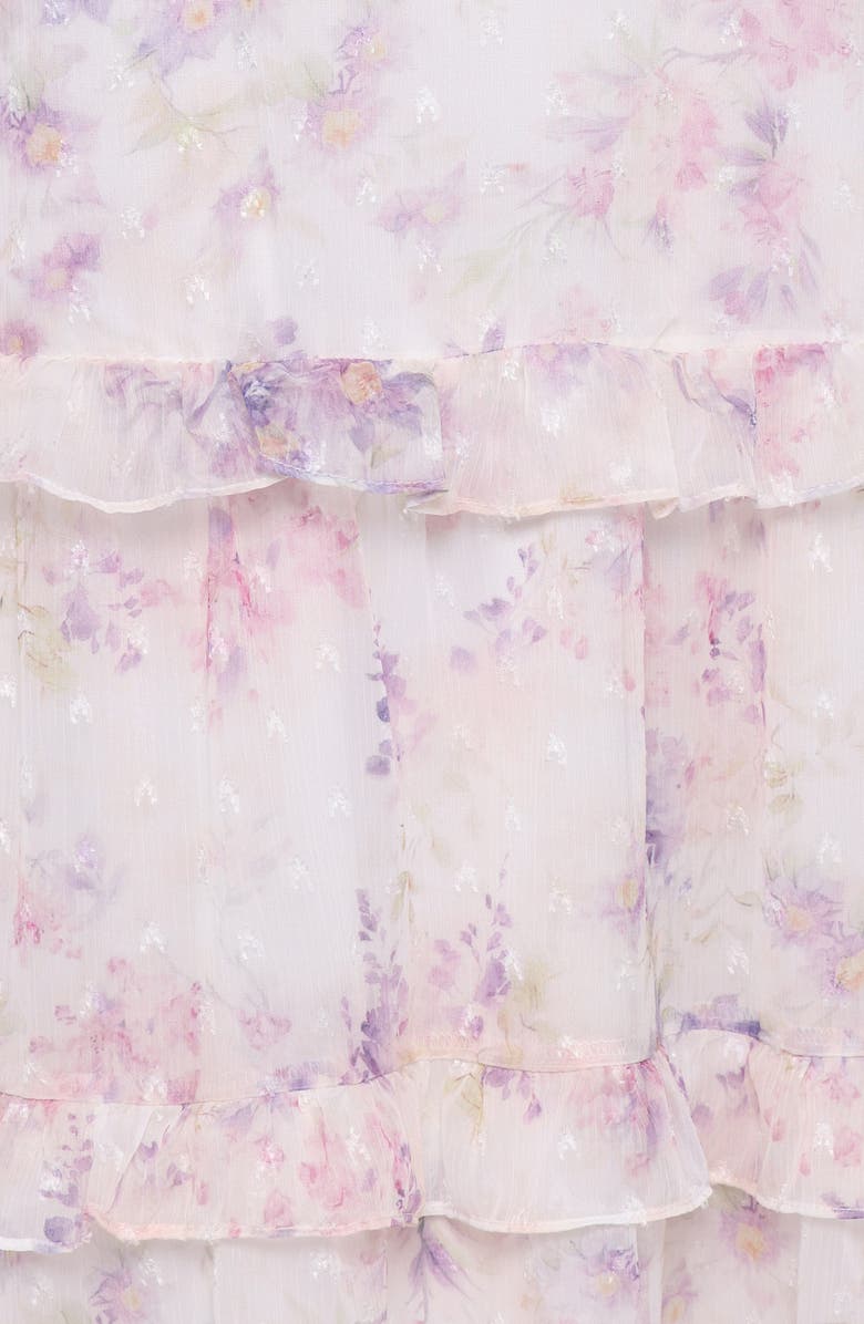 Petal & Pup Minka Floral Print Chiffon Maxi Dress, Alternate, color, White/ Multi Floral