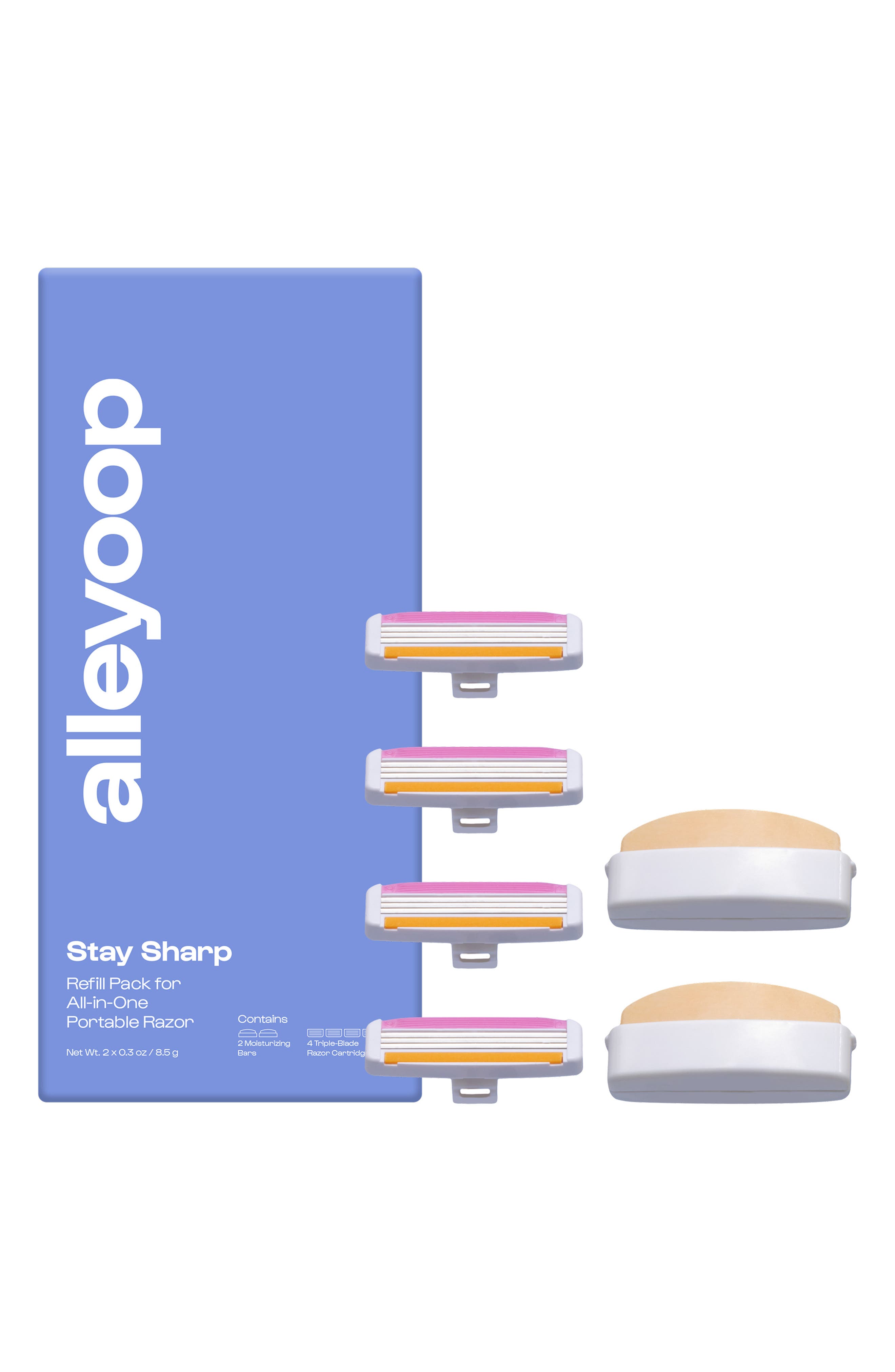 Alleyoop Stay Sharp Refill Pack for All-in-One Portable Razor in Dusty Pink 