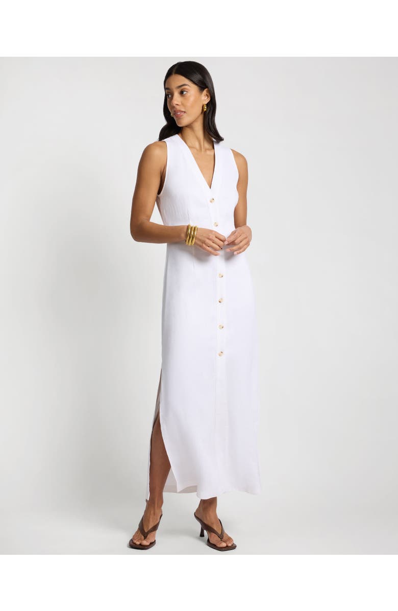 Onia Textured Button Down Maxi Dress, Main, color, White