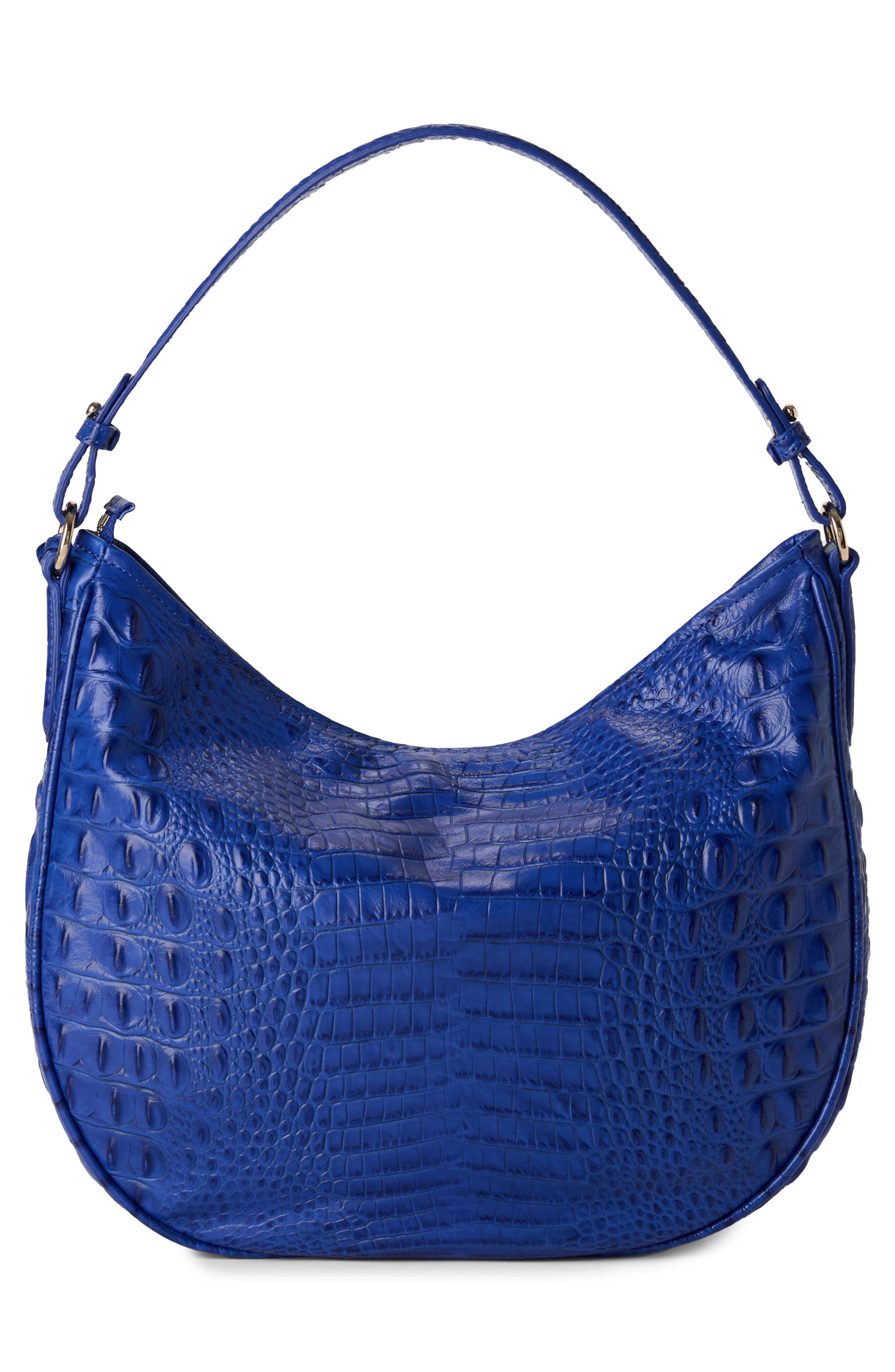 Brahmin Small Kathleen Croc Embossed Leather Shoulder Bag, Alternate, color, 