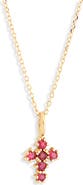 Bony Levy El Mar Ruby Cross Pendant Necklace
