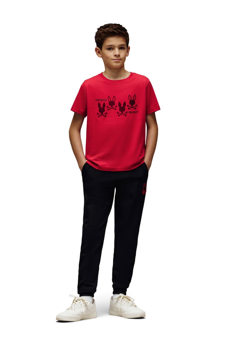 Psycho Bunny Kids' Jovan Cotton Graphic T-Shirt, Alternate, color, Tango Red
