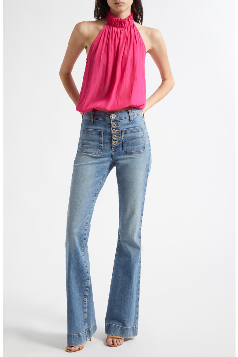 Cindy Exposed-Button Fly Wide Leg Jeans, Alternate, color, LIGHT WASH