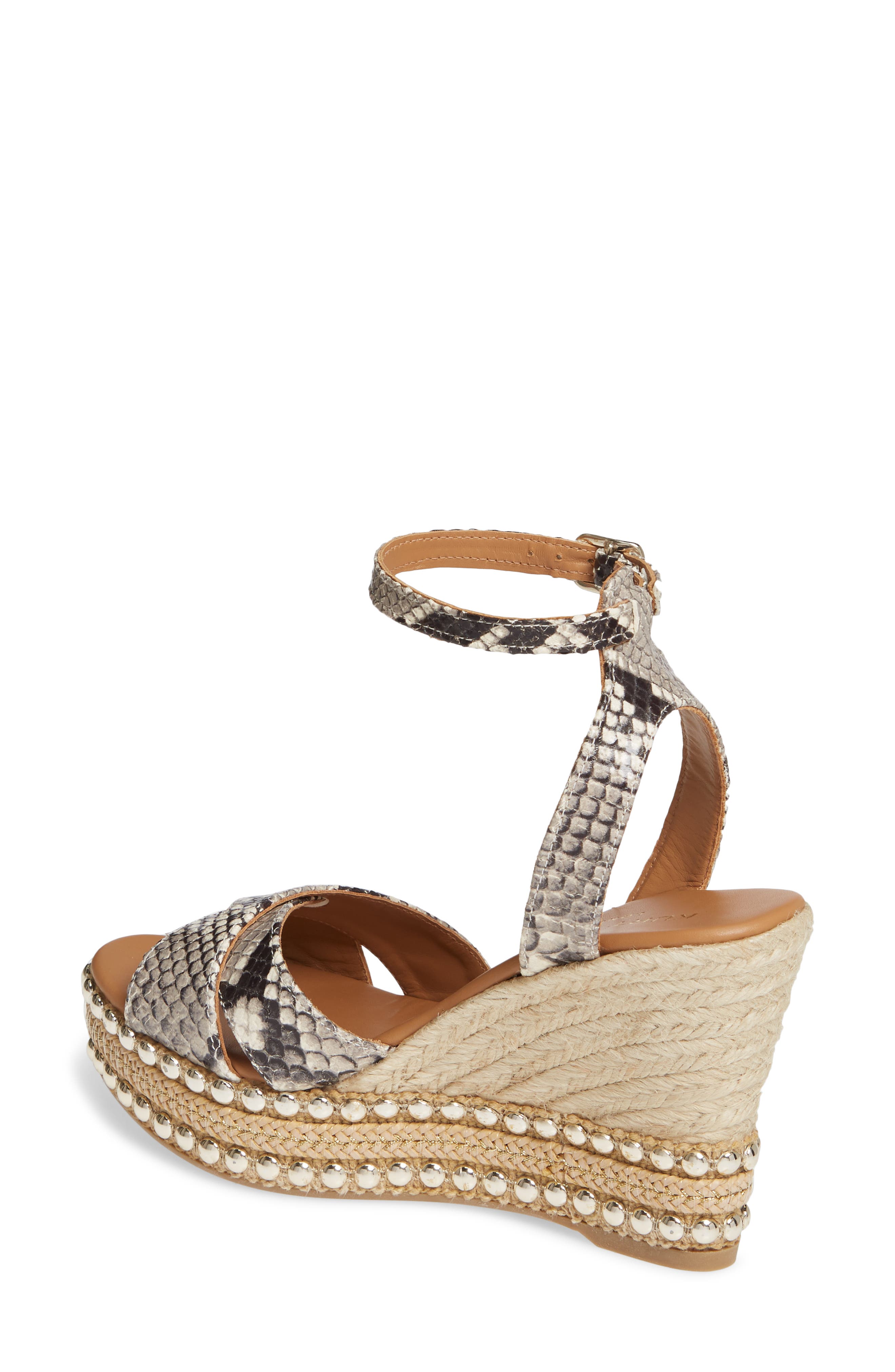 Amelia Ankle Strap Wedge, Alternate, color, BEIGE COMB LEATHER