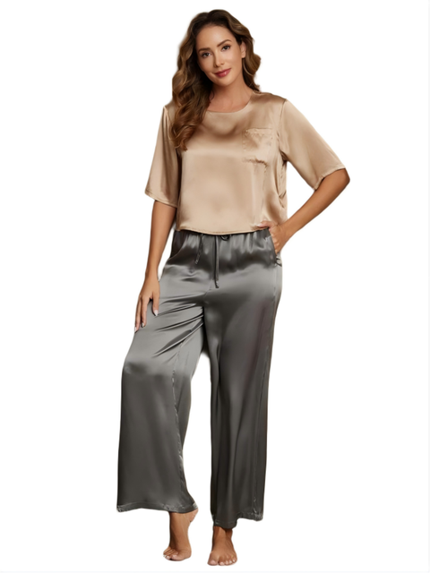 Pure Silk Half Sleeve Pajamas
