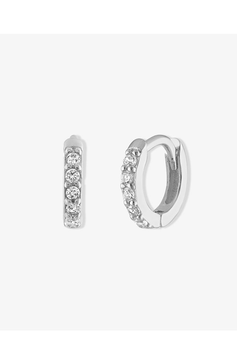 BEN ONI Pave Huggie Hoops, Main, color, Silver