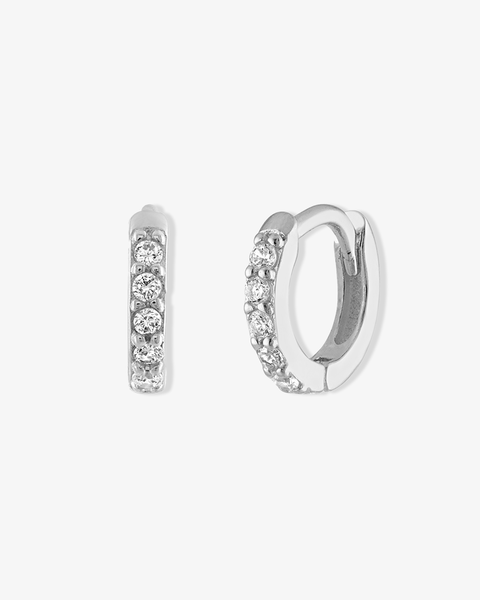 Pave Huggie Hoops