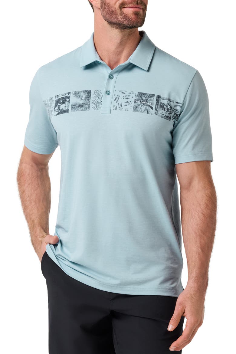 Chest Stripe Jersey Polo, Main, color, FORGET ME NOT