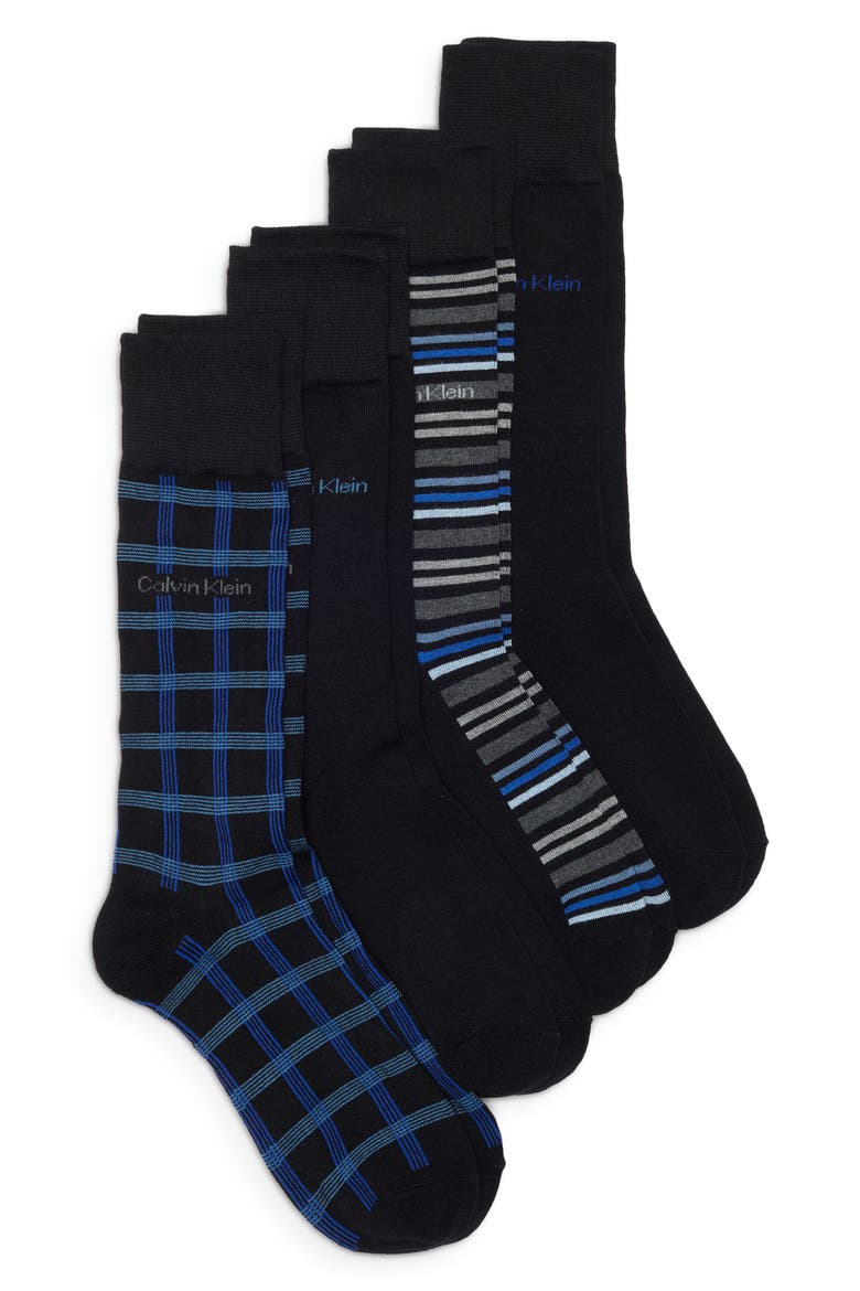 4-Pack Assorted Dress Socks, Main, color, BLACK