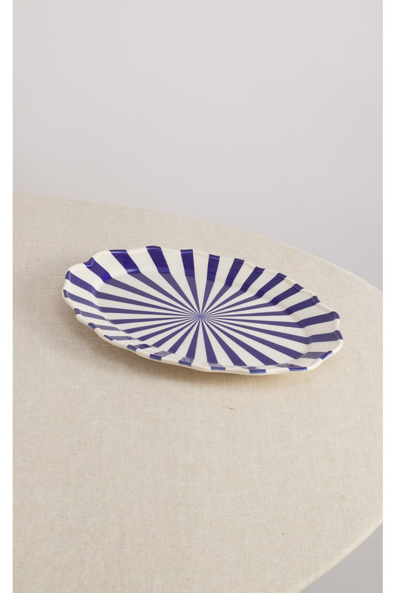 Mafalda 15,5'' Oval Platter, Main, color, Blue/Cream