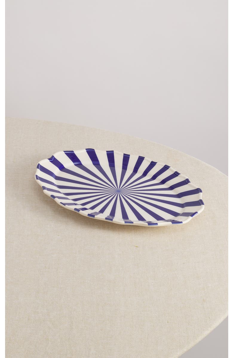 Maison Madison Home Mafalda 15,5'' Oval Platter, Main, color, Blue/Cream