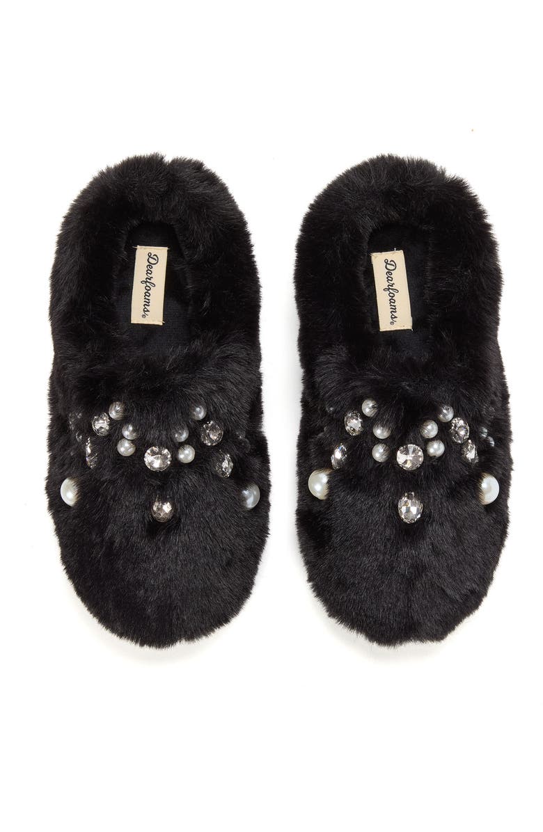 DEARFOAMS Annabelle Pile Clog with Embellishment, Alternate, color, Black