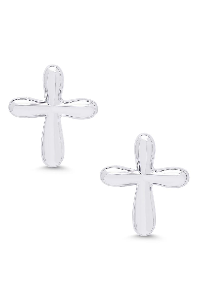 Lily Nily Kids' Cross Stud Earrings, Main, color, Silver
