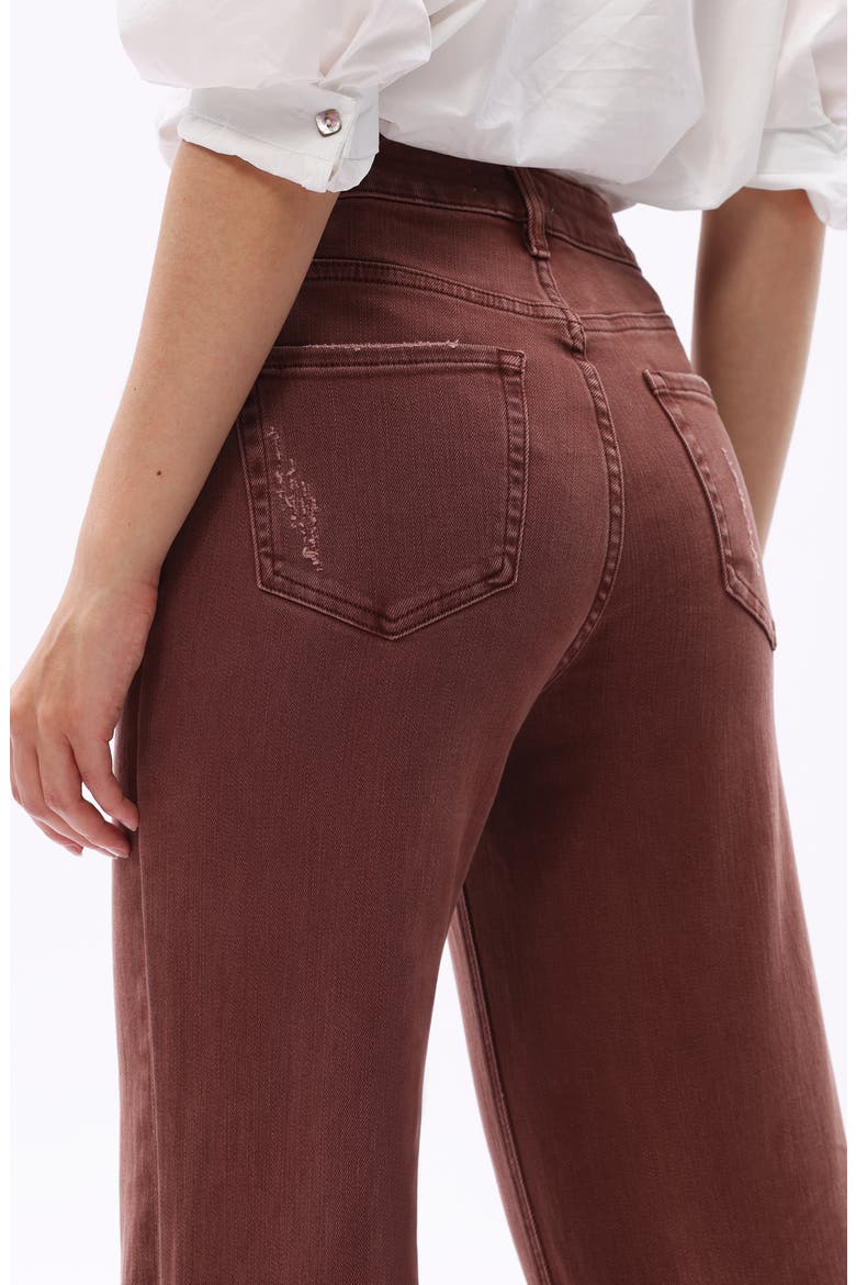 High Waist Raw Hem Wide Leg Jeans, Alternate, color, CAPPUCCINO