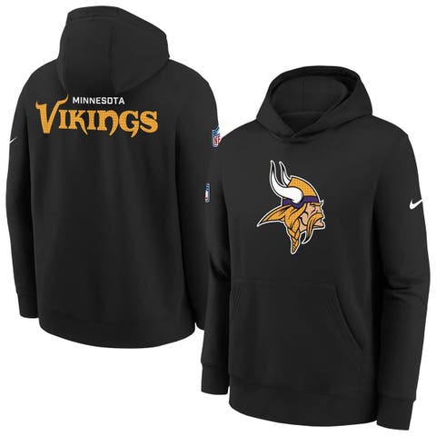 Youth Nike  Black Minnesota Vikings Sideline Club Fleece Hoodie