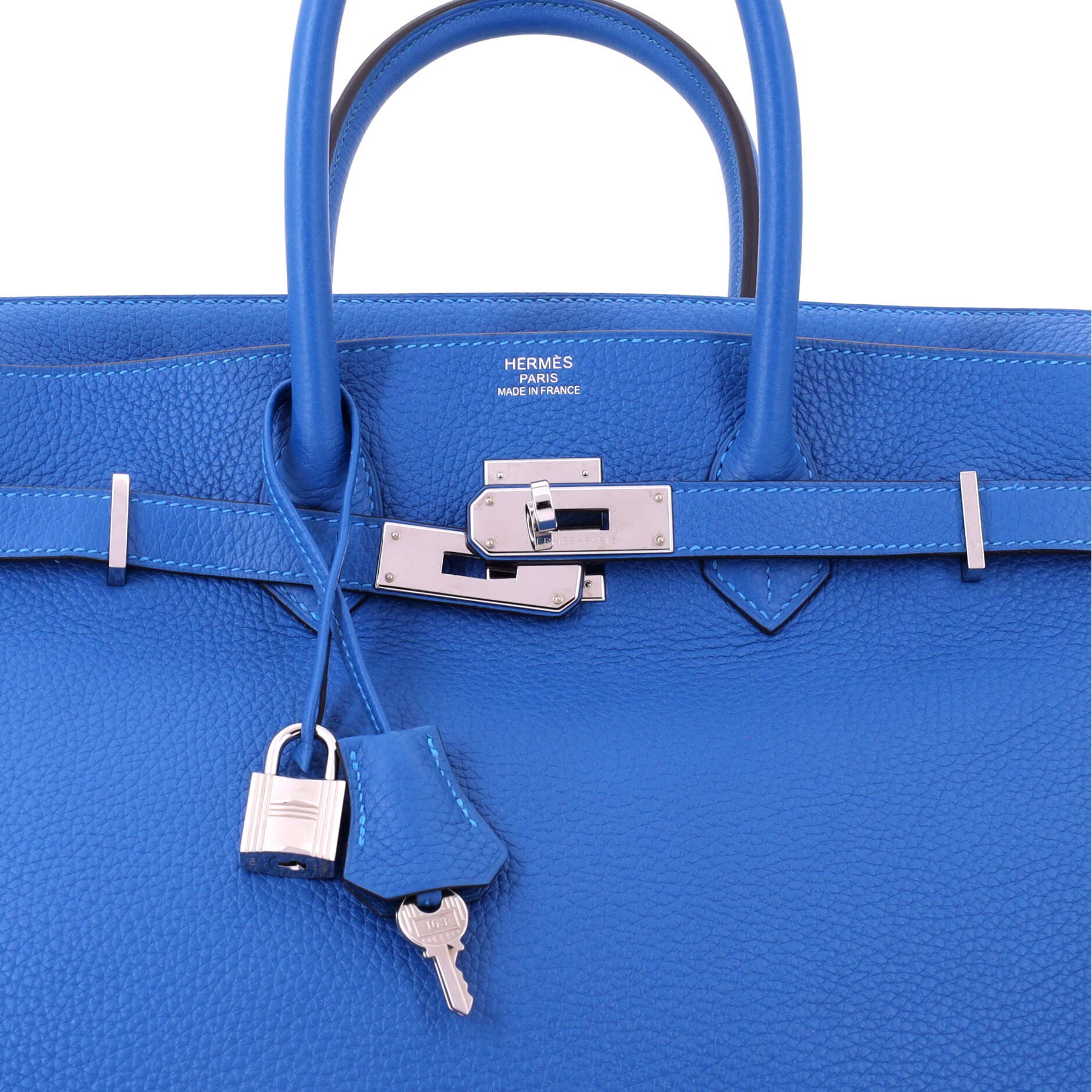 Pre-Owned Hermes Birkin Handbag Blue Clemence with Palladium Hardware 35, Alternate, color, Mykonos