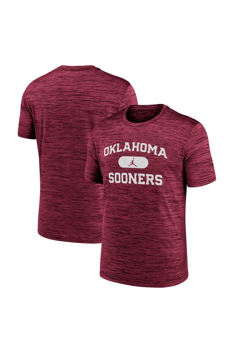 Men's Jordan Brand Crimson Oklahoma Sooners Velocity Mascot Performance T-Shirt, Main, color, Crimson