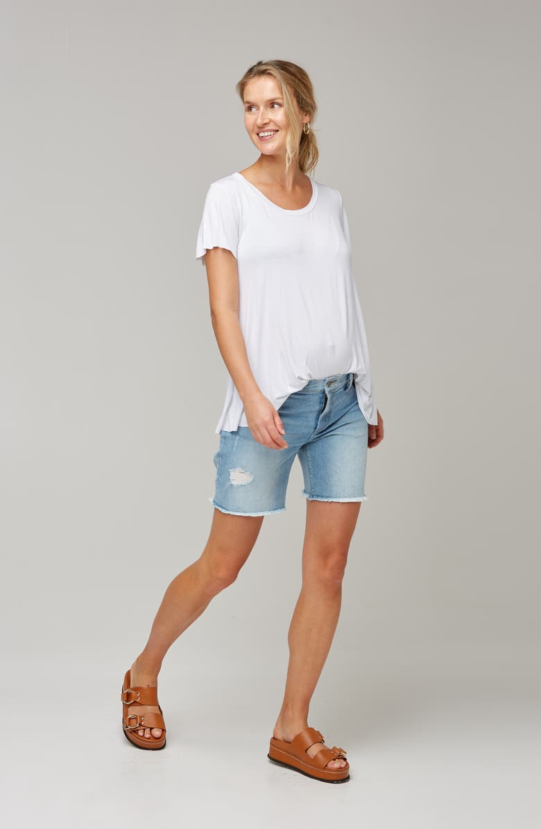 Nom Maternity Montauk Maternity Denim Shorts, Alternate, color, 