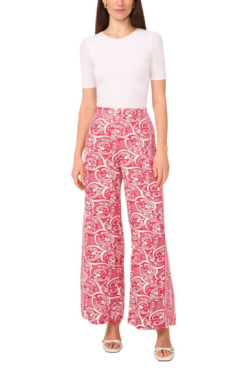 1.STATE Smocked Waist Wide Leg Pants, Alternate, color, Magenta