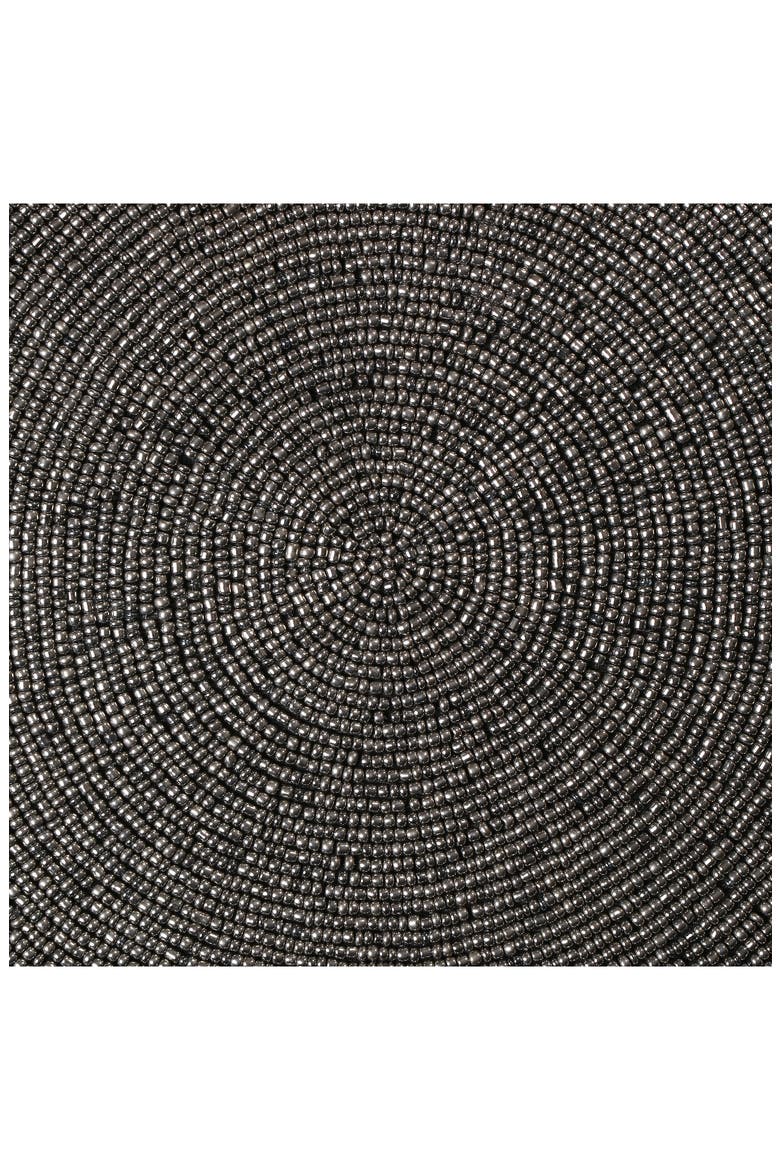 Jewel Beaded Placemat, Alternate, color, GUNMETAL