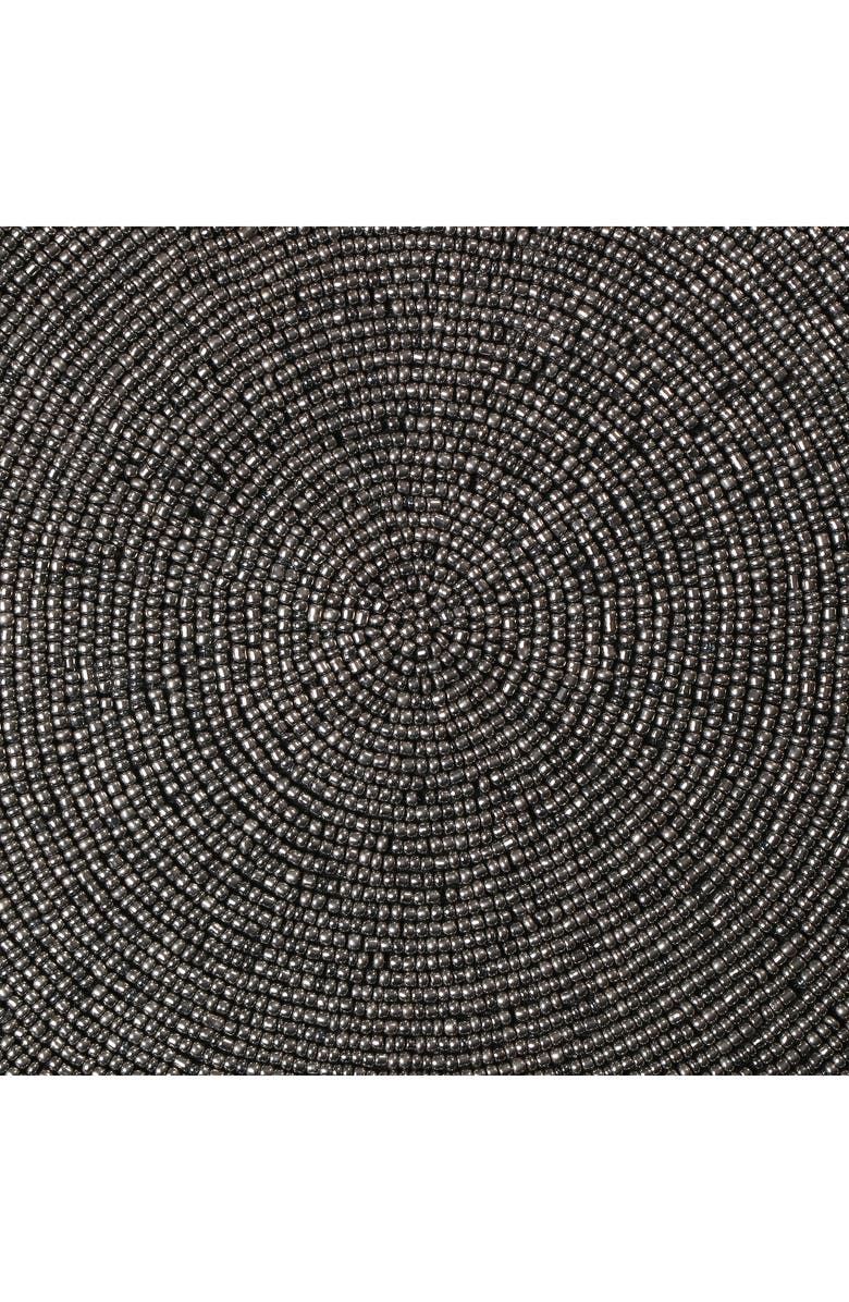 Tiramisu Jewel Beaded Placemat, Alternate, color, Gunmetal